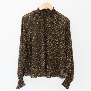 GAP Floral Long Sleeve Top Size Large